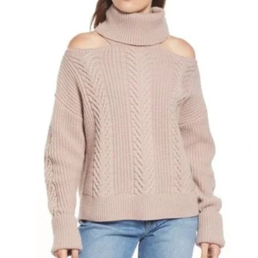 Paige Size Medium Wild Rose Lorilee Cold Shoulder Sweater NWT